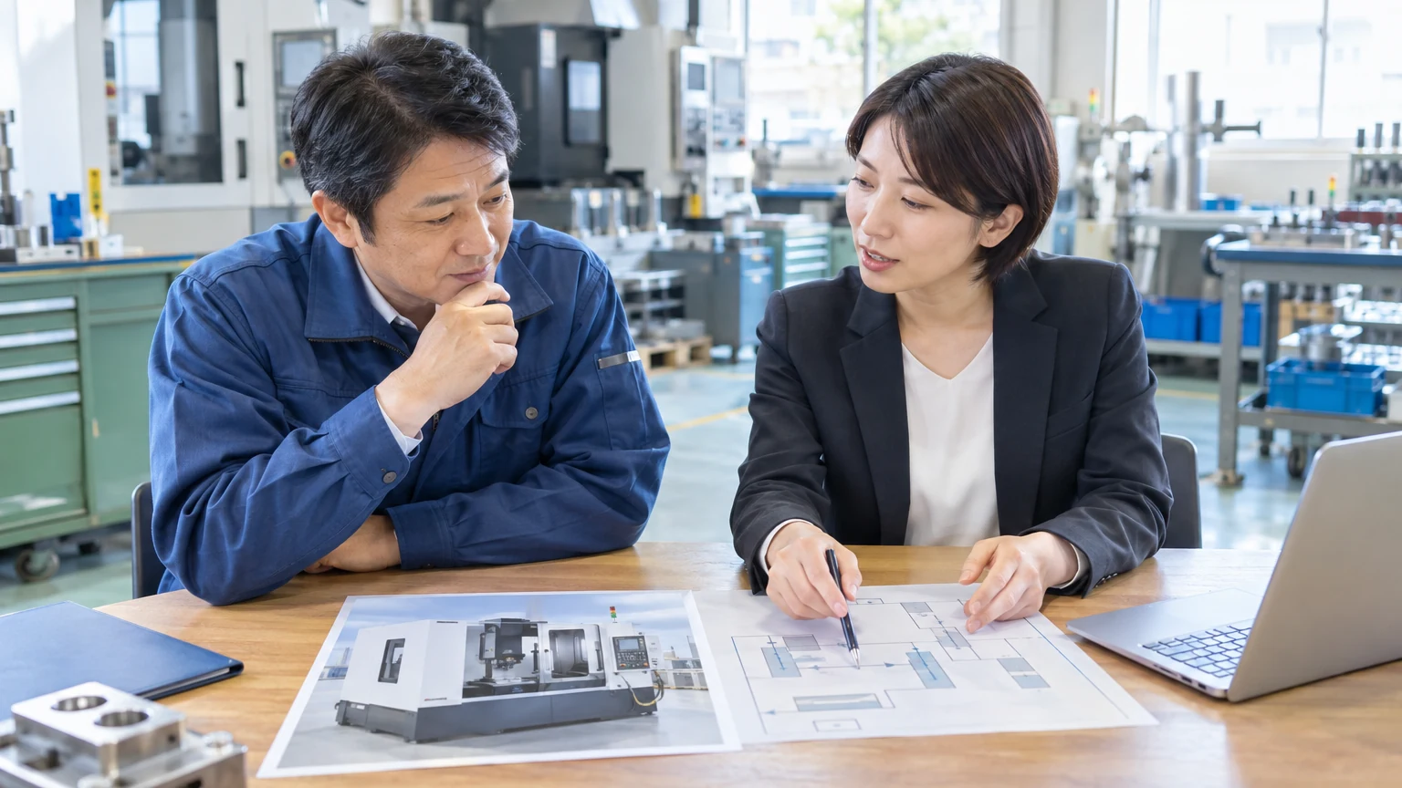 補助金活用の計画を相談する事業者と書類